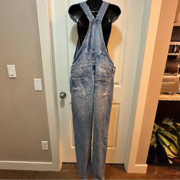 ZARA TRF Distressed Denim Overalls Boyfriend Fit Baggy 90s Y2K Vintage Wash M - Picture 10 of 15